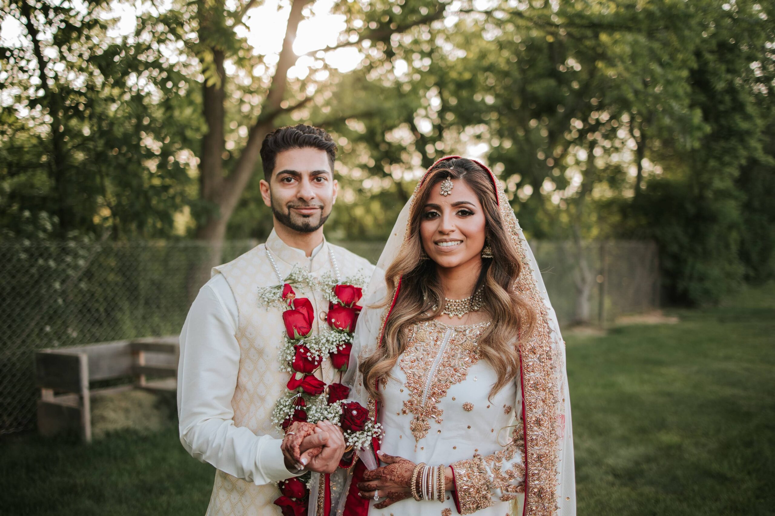 South Asian Wedding. Bride and Groom during portraits after their Nikkah Ceremony