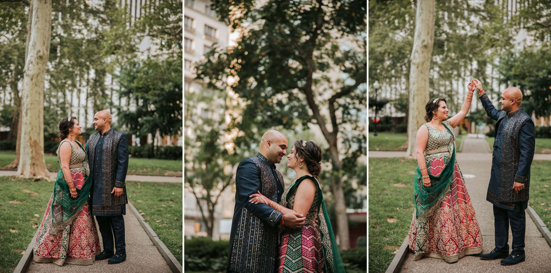 The soon to be newlyweds take a stroll around Philadelphia posing for pictures and enjoying each others company. 