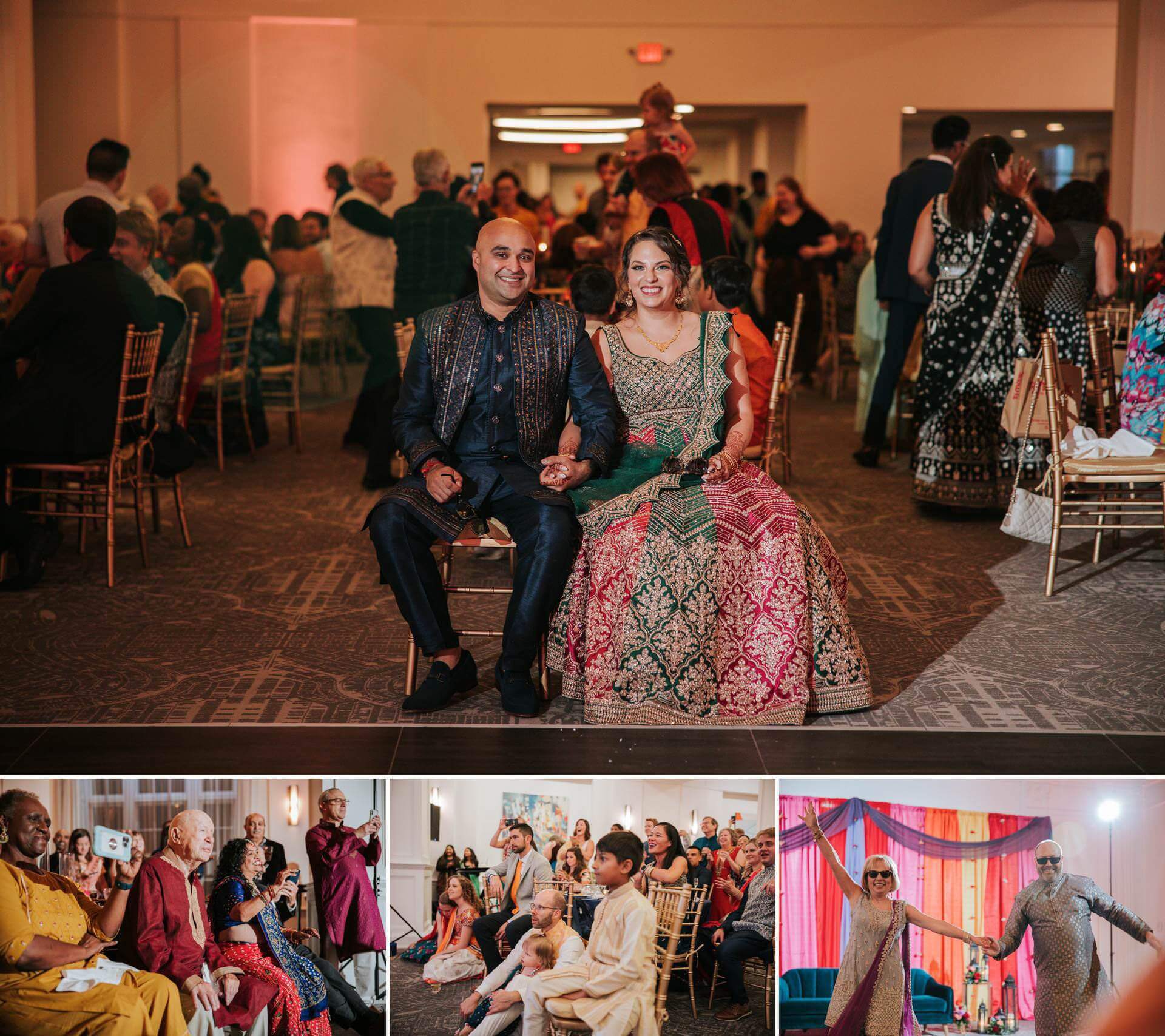 Couple watches performances of family and friends at Warwick Rittenhouse Hotel. 